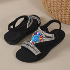 Summer new women's fairy style elastic band flat sandals